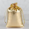 Brocada de presente 10pcs Golden/Silver Bags Jóias à prova de poeira Candy Packaging Color Selling chegou fofo Soft13x18cm 17x23cm