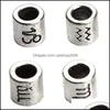 Legierung 60 Teile/los 12 Konstellation Und Sternzeichen Design Antik Silber Überzogene Spacer Perlen Fit Charm Armband 7,5X7,5 Mm F3061 1147 T2 Ot1Hk