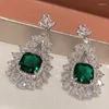 Dangle Earrings Luxury Aesthetic Drop Green Stone Wedding 2022 Trend Unusual Accessories Vintage Jewelry Long Hanging For Women