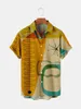 Camicie casual da uomo 2022 Estate Uomo Donna Design creativo hawaiano Bottone singolo Stampa a colori vivaci da spiaggia