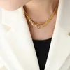 Hänge Halsband Love Heart Halsband för kvinnor 2022 Rostfritt stål Tillbehör Kubansk länkkedja Guldpläterad lyx designer smycken Collier