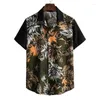 Heren t shirts Hawaiiaans bloemen shirt zomer zomerse mouw strandfeest rever nek