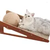 Cat Toys Scratcher Toy With Ball Interactive Solid Wood Natural Sisal Scratching Pads