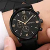 Fashion Geneva Men Date Cassa in lega Pelle sintetica Orologio sportivo al quarzo analogico Orologio maschile Top Relogio Masculino2502