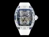 JB Watch RM12-01 RM056 RM53-02 RM56-01 avec étui en cristal saphir de tourbillon standard Swiss Standard avec sangle en caoutchouc naturel