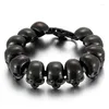 Bracelets porte-bonheur HAOLYNJOY Hip-Hop Style Rock Homme Acier Inoxydable Poli Bracelet Tête Accessoires Gothique