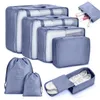 Bolsas de almacenamiento 6/8 unids Ropa de viaje impermeable Organizador de equipaje Edredón Manta Bolsa Maleta Bolsa Embalaje Cubo