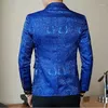 Abiti da uomo Chaqueta Entallada Con Estampado Para Hombre Blazer Elegante De Color Azul Real Negro Negocios Fiesta Boda Coa