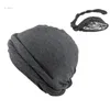 Bérets HaloTurban Durag Satin Doublure HeadScarf Hommes Turban HeadWrap Comfy Chemo Hat