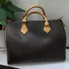 Fashion Women Duffel Bags Brown Flower 25 30cm 35 Designer Leather Handbags for Ladies Speedy Classic Bag High Quality257L