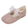 Chaussures plates enfants filles en cuir printemps/automne nœud mode bébé princesse antidérapant semelle souple espadrilles décontractées