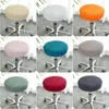 Housses de chaise couverture ronde pour Bar bureau élastique Anti-sale Polyester siège tabouret couleur unie protecteur maison