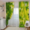 Curtain Custom Green Leaf Curtains 3D Blackout For Living Room Personality