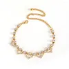 Anklets Fashion Jewelry Gold Plated Sexy Ankle Bracelet Chain Foot Rhinestone Heart Design Acceaaories