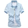 Men's Casual Shirts White Shirt Men's Short Sleeve Business Suit Korean Version Slim Young 2022 Summer Ironing Professional Plain Color