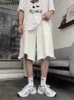 Pantaloncini da uomo Juspinice Pantaloncini bianchi con bordo grezzo da uomo abbigliamento esterno pantaloni a cinque punti design trendy pantaloni da strada di marca pantaloni larghi jeans sottili Harajuku G221214