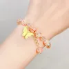 Kleurrijke kristallen kralen armband voor vrouwen verstelbare vlinder hanger armbanden huwelijksfeest armband meisjes sieraden cadeau