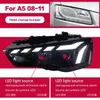 Phares de voiture lampe avant feux de jour pour Audi A5 A5L phare LED feux de route dynamique Streamer clignotant indicateur lumineux