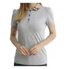 2023 Luksusowe Europe Paris Women Polos Beluingt koszule z krótkim rękawem Casual Cotton Print Print Plaid Lett Womens 100% bawełniana koszulka hurtowa czarne czerwone białe topy