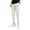 Męskie spodnie Wysokiej jakości Letni cienki rąbek Cent Casual Men Trendy Korean White for Class Slim Fit Nine Quarter Men's