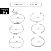 Bangle 6pcs/sets Sivler Bracelets Clear Crystal Stone Bangles For Women Beach Pineapple Summer Minimalist Jewelry 8197