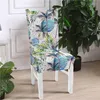 Chair Covers Leaf Printed Kitchen Chairs Spandex Elastic Stretch Decoration Dining Seat Cushion Anti-dirty