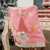 Стул покрывает продукты рождественские украшения обложка Rudolph Pink Home Table Home