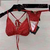 Bikinis con Tanga triangular para mujer, traje de baño de punto calado, vestido de baño, ropa de playa, conjunto de dos piezas 242c