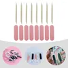 Nail Art Kits Bestandsbestanden Pedicure Houten houten sticks gereedschap manicure cuticle stick oranje vingernagel bufferpicks mininails pickblok