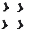 Calcetines para hombre, 4 pares, peine de algodón de alta calidad, blanco, negro, térmicos, cómodos, para hombre, calcetines de vestir de negocios para hombre, calcetines