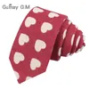 Bow Ties Fashion Men Bind Cotton Linen Slyckor för avslappnad tryck Skinny Wedding Party Groom Neck Cravat Slim Slips