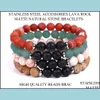 Beaded Strands Matted Stone Beaded Strand Bracelet Black Lava Bead Volcanic Essential Oil Diffuser Chakras Bracelets Friendships Je Dhz1A