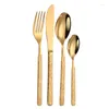 Dinnerware Sets Modern Golden Cutlery Set Designer Birthday Classic Dinner Spoon Knife Fork Full Kitchen Luxury Cooking Talheres Cookware