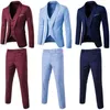 メンズスーツメンズウェディングスーツスリムソリッドカラービジネスオフィスパンツシングルブレスト男性韓国スタイルジャケットジッパーズボン