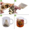 100 PcsLot Tea Filter Bag Strainers Tools Natural Unbleached Wood Pulp Paper Disposable Infuser Empty Bags with Drawstring Pouch