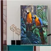 Målningar papegoja tryck canvas målning väggkonst för vardagsrum hem dekoration djur affisch bild colorf fågel cuadros ingen ram dhdia