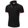 Polos pour hommes été décontracté couleur unie Style européen et américain mode haut de gamme Polo à manches courtes T-shirt