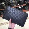 最高品質全体の豪華なデザイン本革のダブルジッパーの周りの長い財布の女性財布カードホルダービジネスバッグビッグ293i
