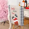 Housses de chaise couverture noël dessin animé père noël motif impression siège housse de protection tissu capuchon anti-poussière pour