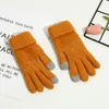 Gants tricotés en laine de cachemire pour femmes hiver chauds gants à écran tactile épais mitaines féminines solides en plein air