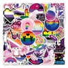 50st Rainbow Stickers Icke-slumpm￤ssiga vattent￤tt vinylklisterm￤rke f￶r bilcykelbagage klisterm￤rke b￤rbar dator skateboard motorvatten flaska sn￶br￤da dekaler barn g￥vor