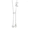 Collane con ciondolo 2022 Collana con nappa con goccia d'acqua placcata argento Farfalla Gioielleria raffinata in cristallo per donna Accessori per fidanzamento romantico