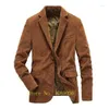 Mäns kostymer herrblazers Autumn Jacket Män högkvalitativ corduroy blazer kostym Slim fit casual present för make/fader plus storlek