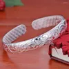 Bangle Vintage Bracelet Antique Mount for Women Wealth Flower Charms Регулируемые открытые женские ювелирные ювелирные изделия подарок