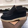 Öppen promenad mocka sneaker skor kvinnor avslappnade sko män casual walking lägenheter klassisk fotled lyx designer platt klänning fabrik skor 35--45size