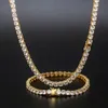 Fashion Gold Bling Tennis Chain Necklace Jewelry Men Iced Out Hip Hop Diamond
