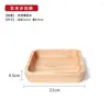 Dinnerware Sets 1Pc Square Wood Bowl 4 Sizes Salad Set Large Small Wooden Plate Snack Dessert Serving Dishes Container Tableware