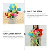 Perde 30 PCS Peluş Çiçek Bükülebilir Saplar Renkli Dolgulu Ayçiçeği tokaları
