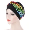 Etniska kl￤der 2022 Stretchy tryckta huvudband Bonnet panna Cross Turban Caps Muslimska inre hijabs Arab Wraps Turbans Woman