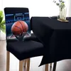 Stuhlhussen Basketballplatz Spielplatz Esszimmerbezug 4/6 / 8PCS Spandex Elastic Schonbezug Fall für Hochzeit Home Room